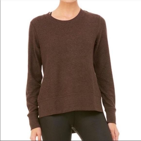 ALO Yoga Tops - Alo Yoga Glimpse High Low Top in Brown